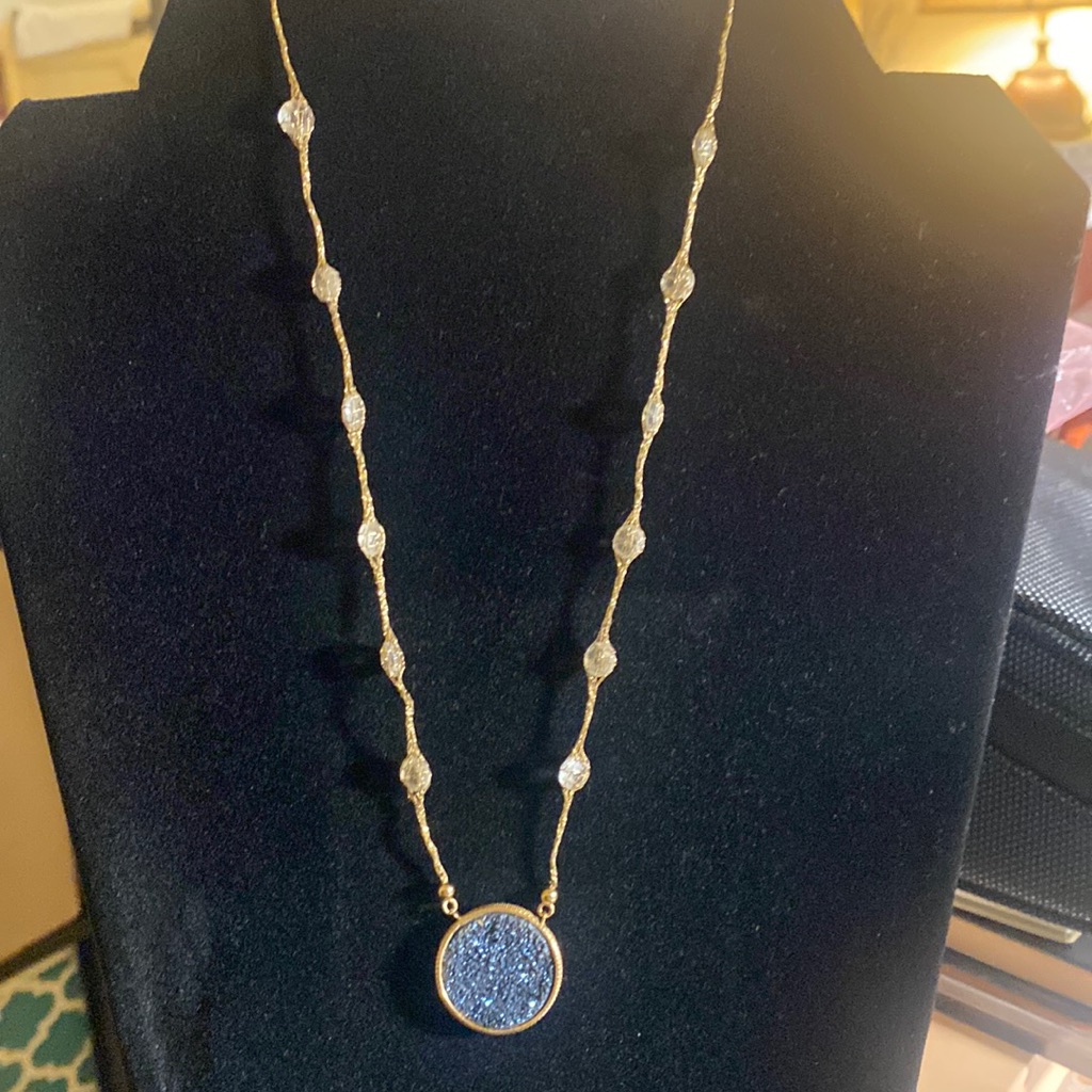 Milor Gold Necklace With Blue Pendant 350$